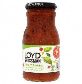 Loyd Grossman Tomato & Basil Pasta Sauce  Glass Jar  350 grams